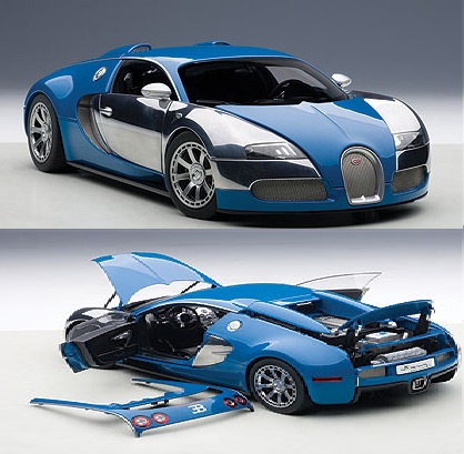 AutoArt 1/18 Bugatti Veyron L EDT Cent-Italian Blue